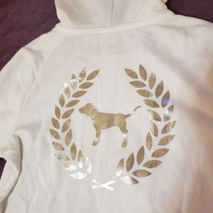 Victoria's secret PINK white zip up hoodie